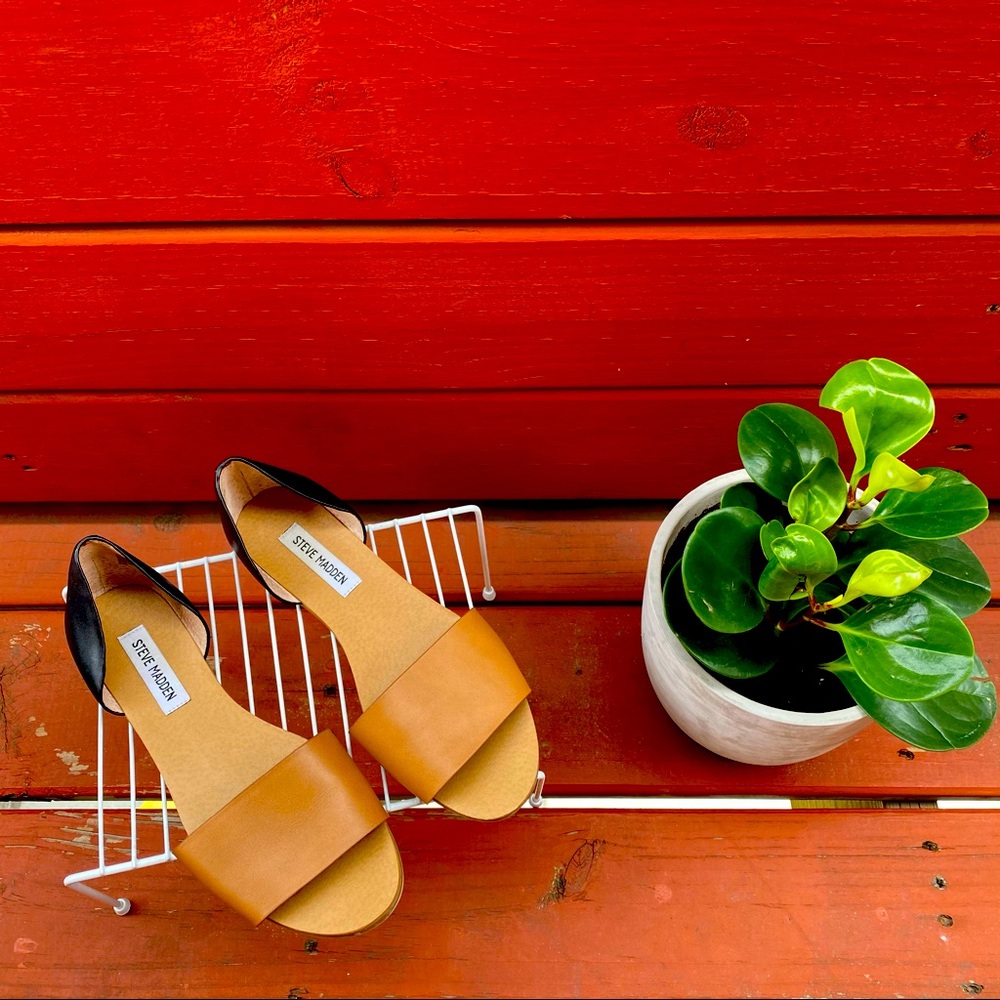 Steve Madden black & Tam Flats